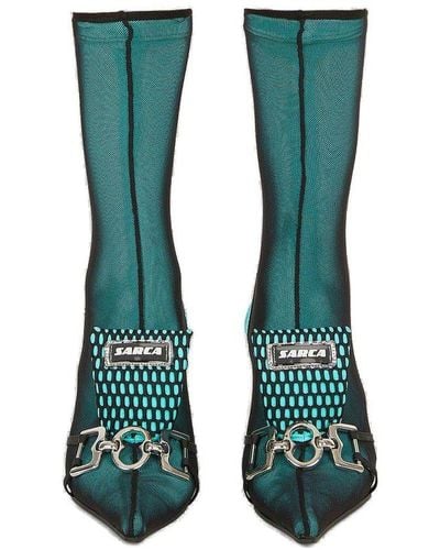 Ancuta Sarca Lima Sock High Heel Pumps - Green