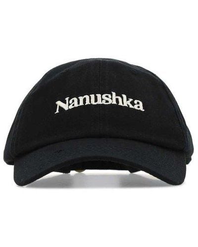 Nanushka Cotton Baseball Cap - Black