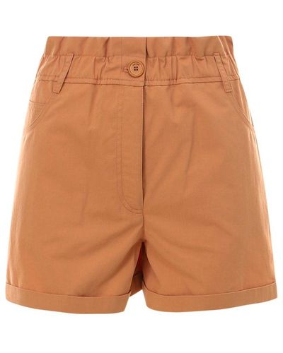 KENZO High-rise Elasticated Shorts - Brown