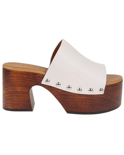 Marni Two-tone Platform Slip-on Sandals - Brown