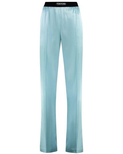 Tom Ford Silk Trousers - Blue