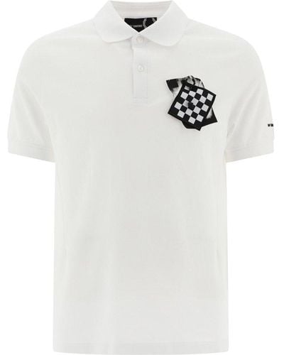 Fred Perry Logo Embroidered Polo Shirt - White