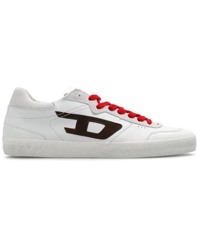 DIESEL S-leroji Low-distressed Sneakers In Leather And Suede - White