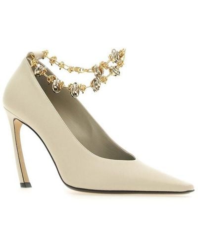 Lanvin Swing Knotted-chain Pointed-toe Court Shoes - Metallic