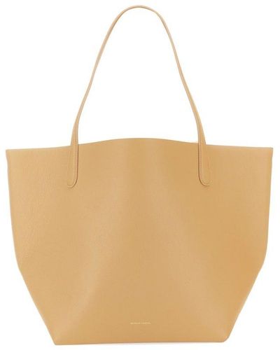 Mansur Gavriel Soft Leather Tote Bag With Logo - White