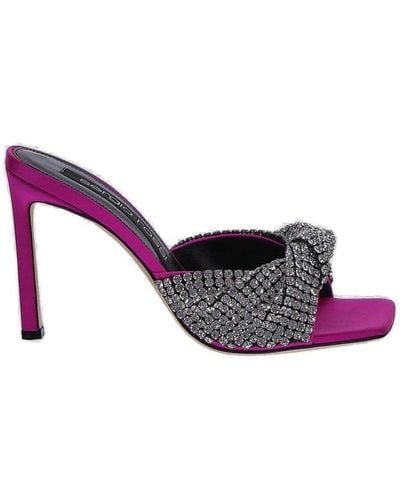 Sergio Rossi Sr Tyra Embellished Heeled Sandals - Pink