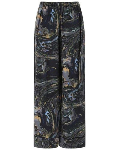 Fendi Crêpe-satin Wide-leg Trousers - Multicolour
