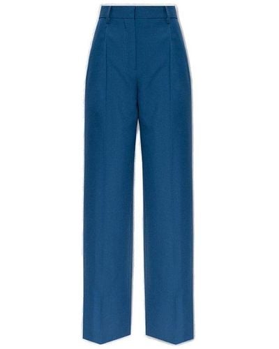 Burberry Pleat Detailed Tailored Pants - Blue