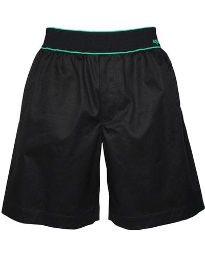 Bottega Veneta Mid Rise Stretched Bermuda Shorts - Black