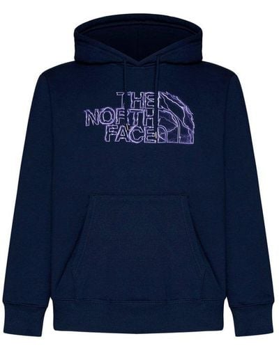 The North Face Logo Cotton Hoodie - Blue