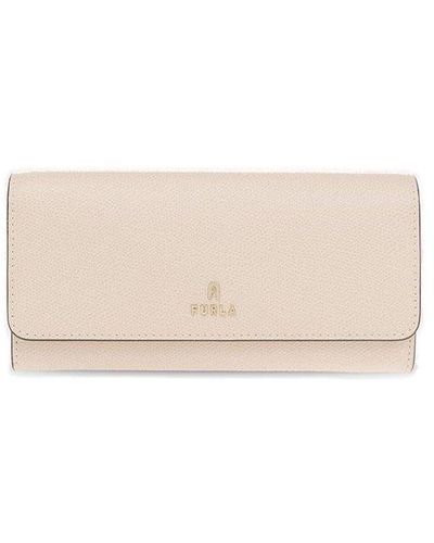 Furla Leather Wallet With Logo - Natural