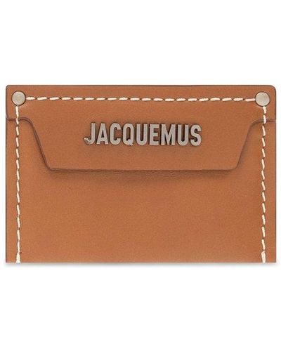 Jacquemus Leather Logo Plaque Card Holder - Brown