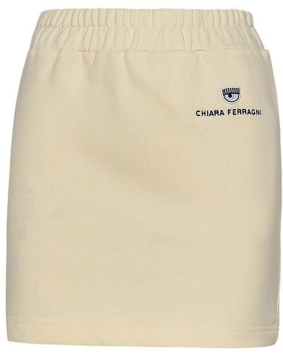 Chiara Ferragni Cream Cotton Skirt - Natural