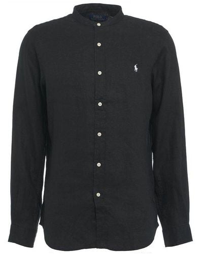 Polo Ralph Lauren Polo Pony Embroidered Buttoned Shirt - Black