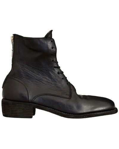 Guidi Rear Zipped Lace-up Boots - Black