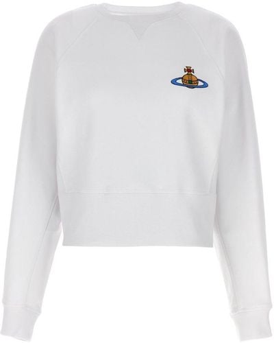 Vivienne Westwood Logo Embroidery Sweatshirt White