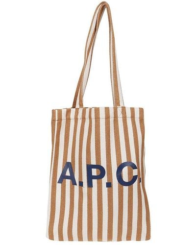 A.P.C. Lou Striped Top Handle Bag - Multicolour