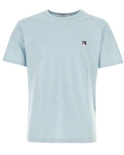 Maison Kitsuné Fox Patch Crewneck T-shirt - Blue