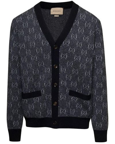 Gucci GG Jacquard Button-up Cardigan - Black
