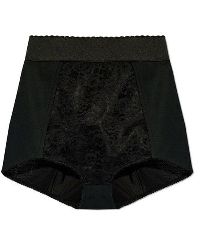 Dolce & Gabbana High Waist Jacquard Shorts - Black