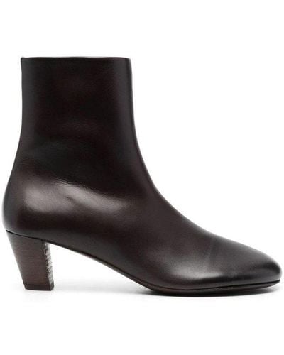 Marsèll Round-toe Leather Ankle Boots - Black