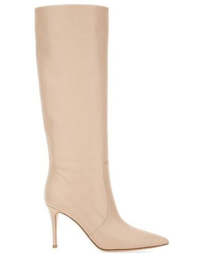Gianvito Rossi Hansen Pointed-toe Boots - Natural