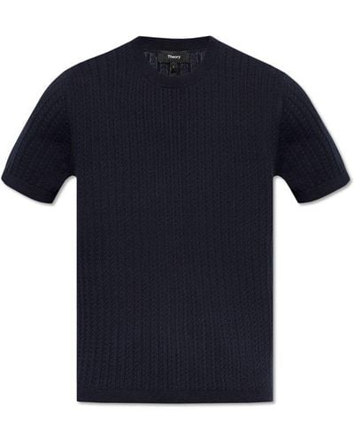 Theory Cable Knitted T-shirt - Blue