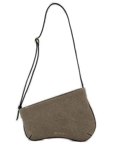 MANU Atelier Curve Edge Zipped Shoulder Bag - Grey