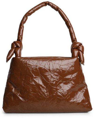 Kassl Knot-detailed Wrinkled Tote Bag - Brown