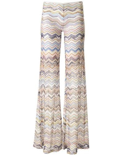 Missoni Zigzag Lurex Knitted Flared Trousers - Multicolour