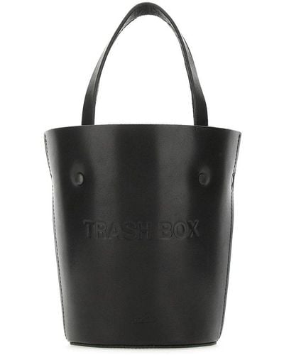 NANA-NANA Logo Embossed Trash Box Bucket Bag - Black