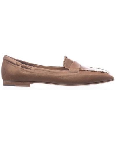 Pomme D'or Woven Detailed Slip-on Loafers - Brown