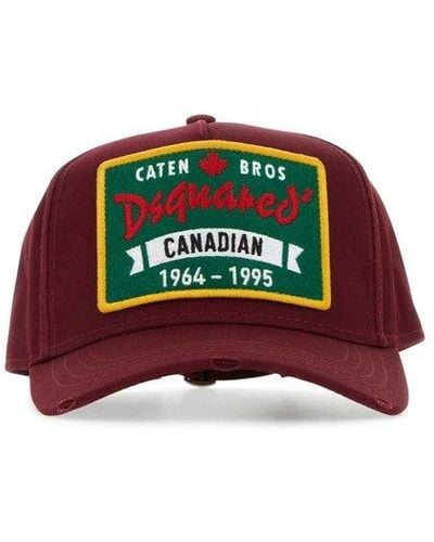 DSquared² Logo-patch Cotton Cap - Red