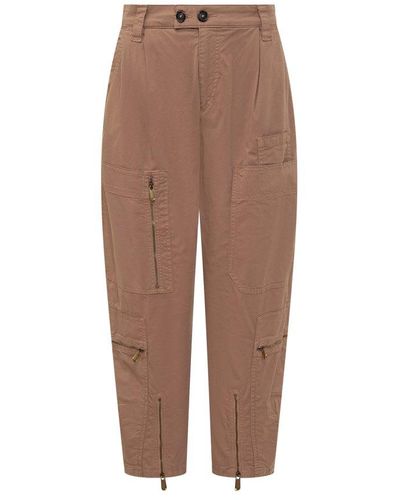 Pinko Straight-leg Cargo Trousers - Brown