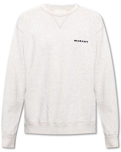 Isabel Marant Logo Embroidered Straight Hem Sweatshirt - White