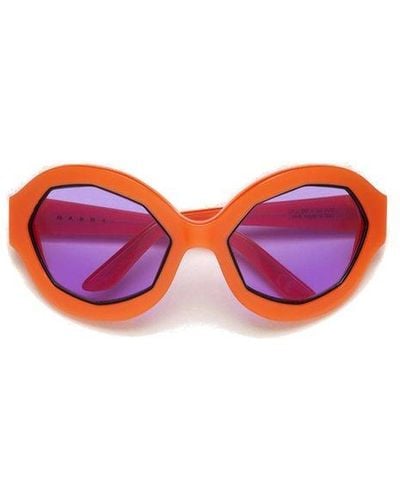 Marni Round Frame Sunglasses - White