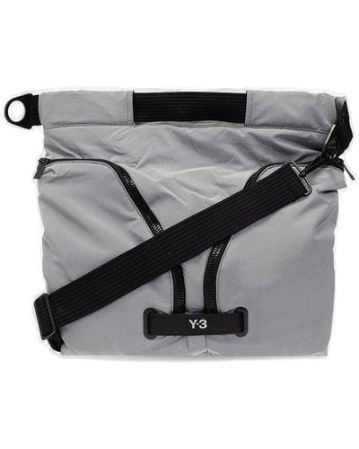Y-3 Logo Printed Top Handle Messenger Bag - Black