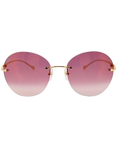 Cartier Rounded Frame Sunglasses - Pink