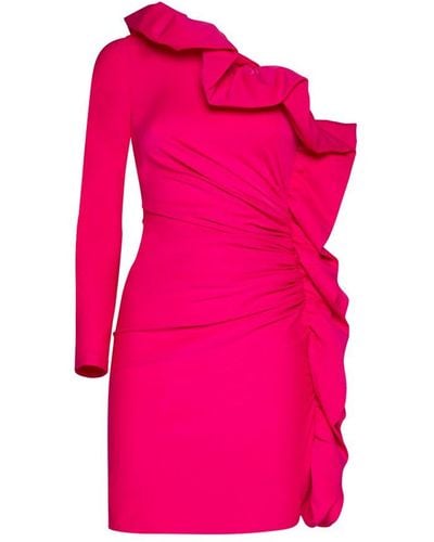 P.A.R.O.S.H. Neutral One-shoulder Dress - Pink
