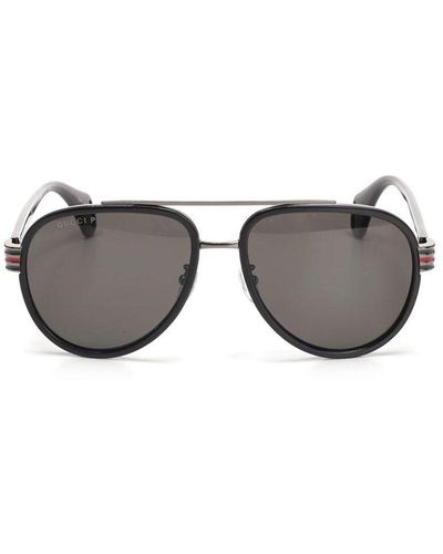 Gucci Aviator Frame Sunglasses - Gray