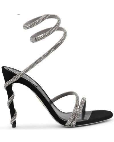 Rene Caovilla René Caovilla Embellished Ankle Strapped Sandals - Metallic