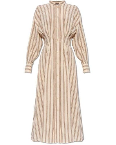 Max Mara 'yole' Striped Dress - Natural