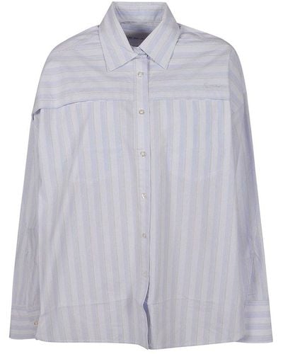 REMAIN Birger Christensen Striped Poplin Oversized Shirt - Blue