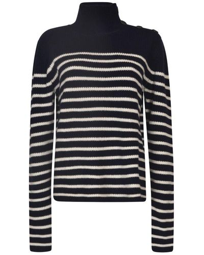 Aspesi Striped Rib-knit Sweater - Blue