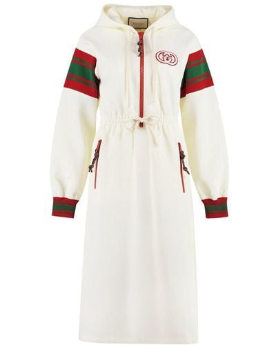 Gucci Hooded Jersey Dress - Natural