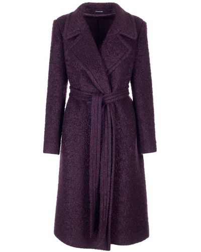 Tagliatore Molly Belted-waist Coat - Purple