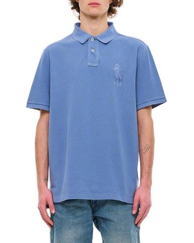 Polo Ralph Lauren Polo Pony-embroidered Short-sleeved Polo Shirt - Blue