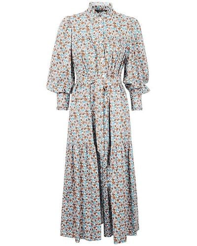 Weekend by Maxmara All-over Floral Printed Midi Dress - Gray