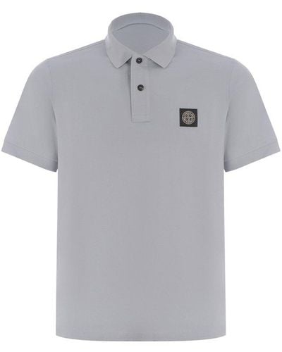 Stone Island Compass Patch Short-sleeved Polo Shirt - Grey