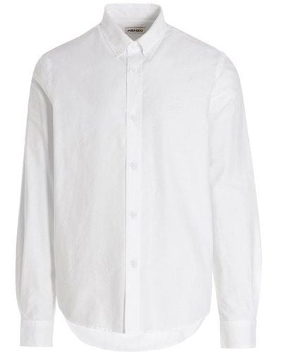 KENZO Buttoned Long-sleeved Shirt - White